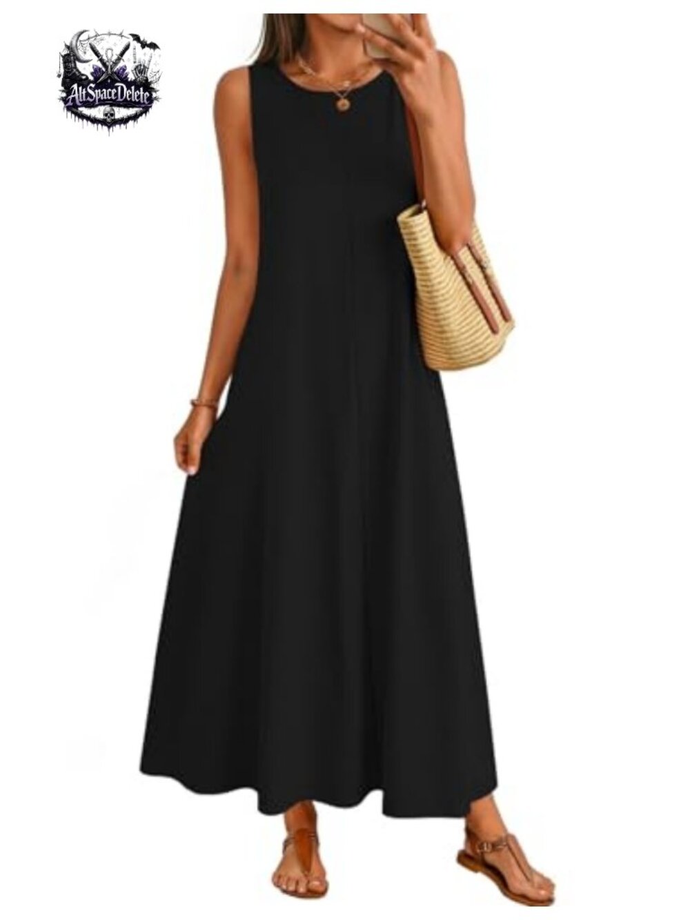 Women's Cotton Maxi Dress Sleeveless Tank Beach Summer Casual